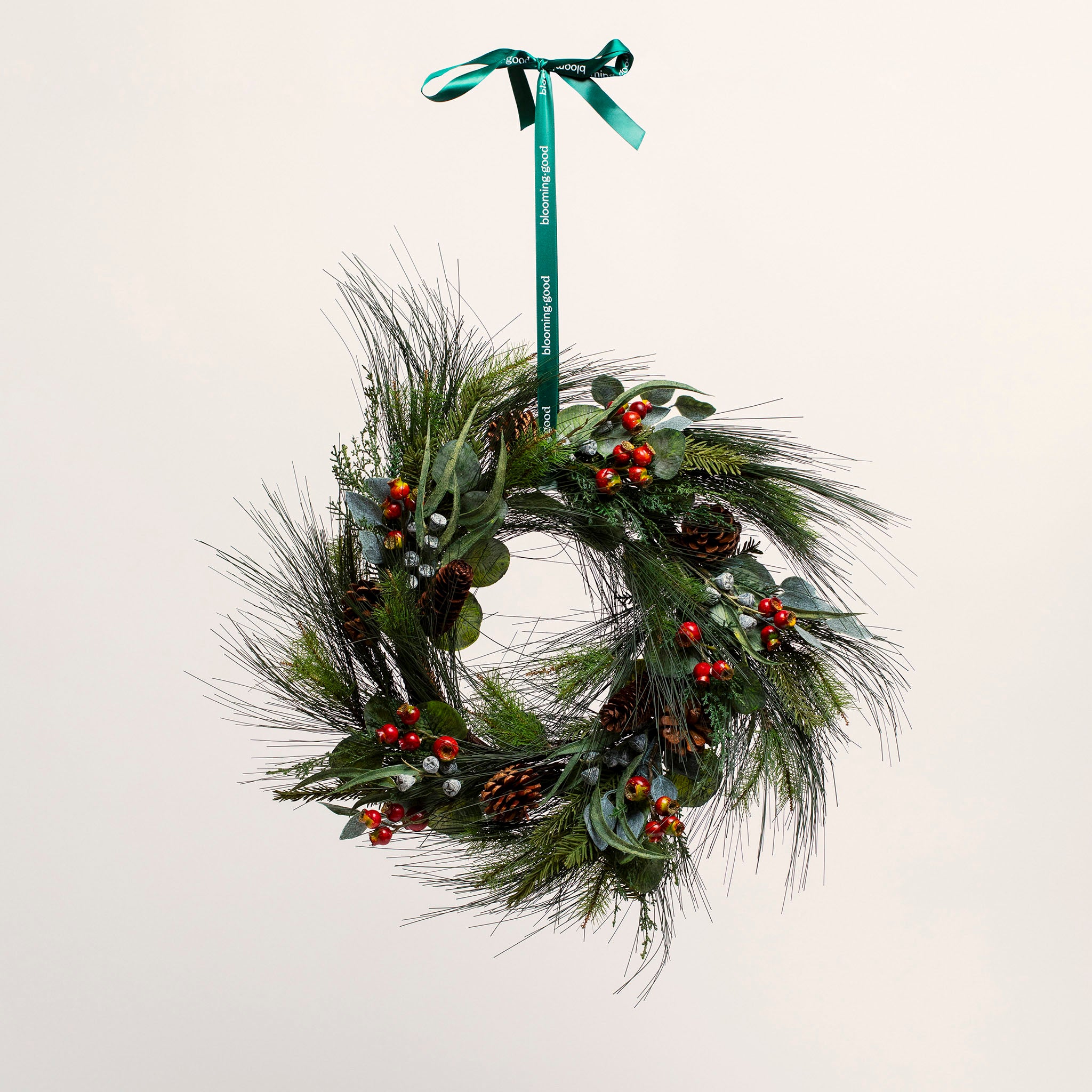 Couronne de Noël luxueuse en fleurs artificielles – XL – 61 cm